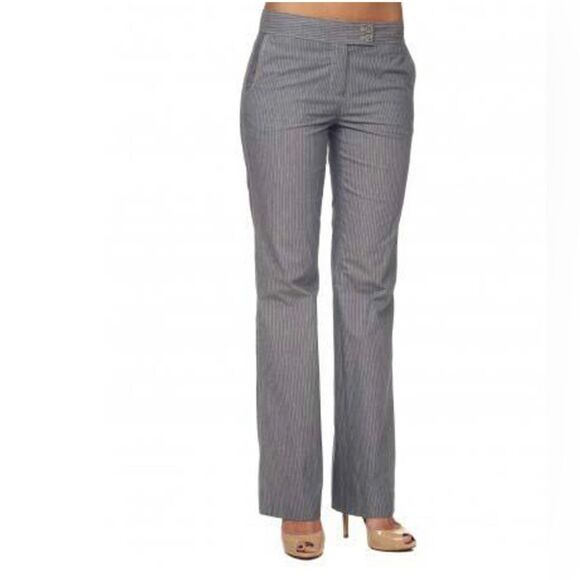 Robert Graham Tess Pinstripe Cotton Pants, Blue Grey, size 4 - Picture 3 of 4